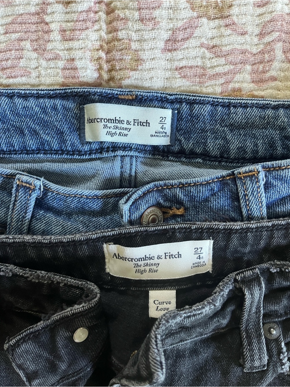 Abercrombie & Fitch Skinny High Rise Jeans — Light Blue & Washed Black